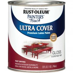 Brand new ❤️ Rust-Oleum Painter's Touch Ultra Cover Acrylic Latex Satin Decorator Enamel, Colonial Red, 1 Qt. 🔔