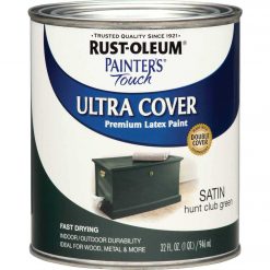 Promo ✔️ Rust-Oleum Painter's Touch Ultra Cover Acrylic Latex Satin Decorator Enamel, Hunt Club Green, 1 Qt. 🧨