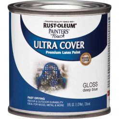 Cheap 🌟 Rust-Oleum Painter's Touch 2X Ultra Cover Premium Latex Paint, Deep Blue, 1/2 Pt. 🧨
