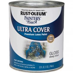 Cheapest ❤️ Rust-Oleum Painter's Touch 2X Ultra Cover Premium Latex Paint, Deep Blue, 1 Qt. ❤️
