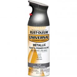 Promo 🧨 Rust-Oleum Universal 11 Oz. Metallic Flat All-Surface Spray Paint & Primer In One, Antique Nickel 😉