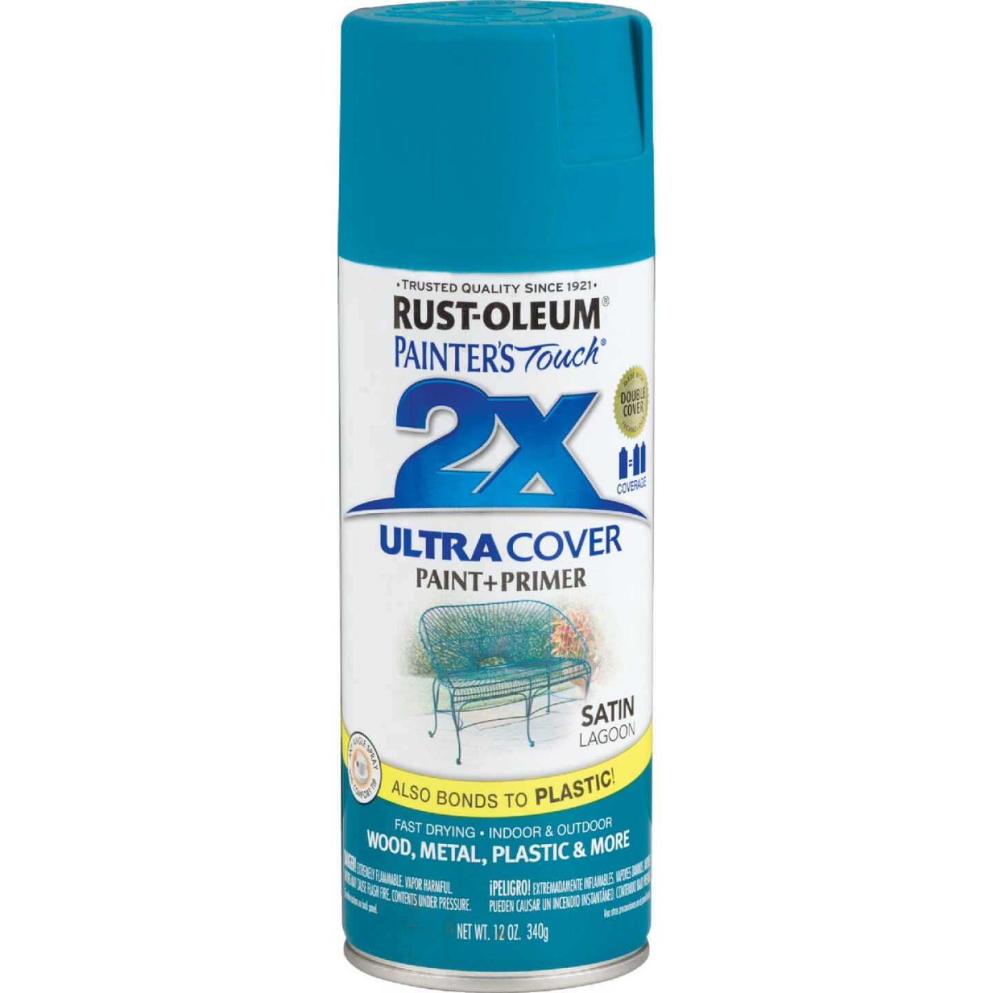 Hot Sale β€οΈ Rust-Oleum Painter's Touch 2X Ultra Cover 12 Oz. Satin Paint + Primer Spray Paint, Lagoon π 4 Hot Sale β€οΈ Rust-Oleum Painter's Touch 2X Ultra Cover 12 Oz. Satin Paint + Primer Spray Paint, Lagoon π - Image 2