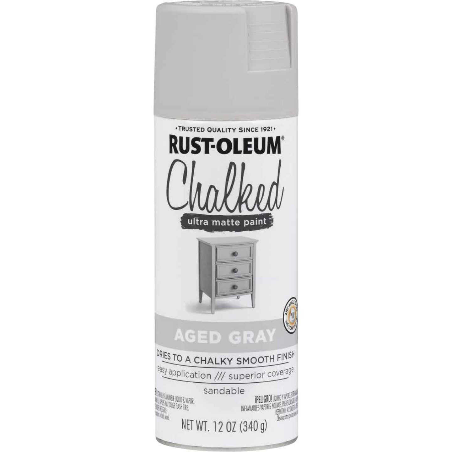 Best Sale RustOleum Chalked 12 Oz. Ultra Matte Spray Paint, Aged Gray
