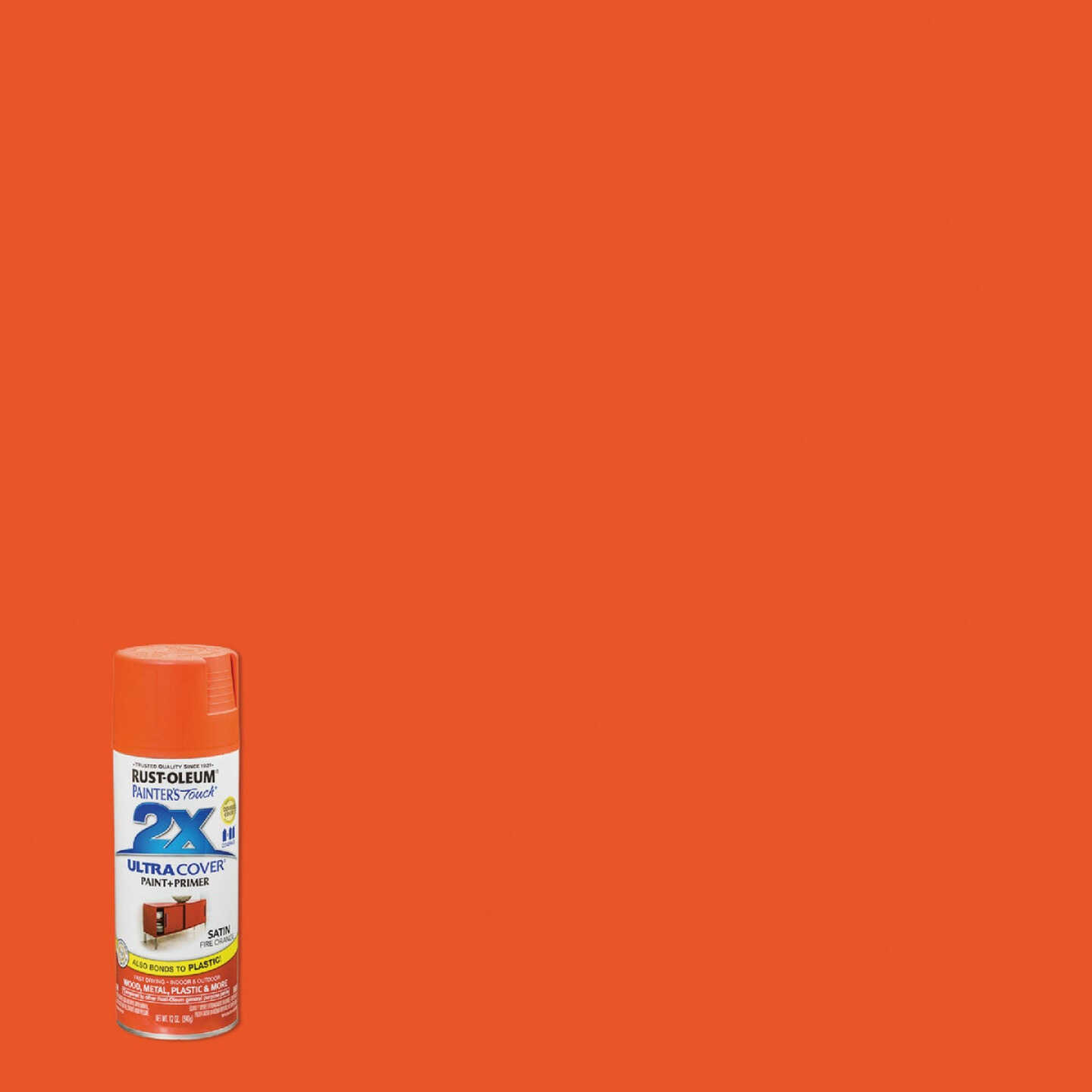 Discount ✨ Rust-Oleum Painter's Touch 2X Ultra Cover 12 Oz. Satin Paint + Primer Spray Paint, Fire Orange ✔️ 3 Discount ✨ Rust-Oleum Painter's Touch 2X Ultra Cover 12 Oz. Satin Paint + Primer Spray Paint, Fire Orange ✔️