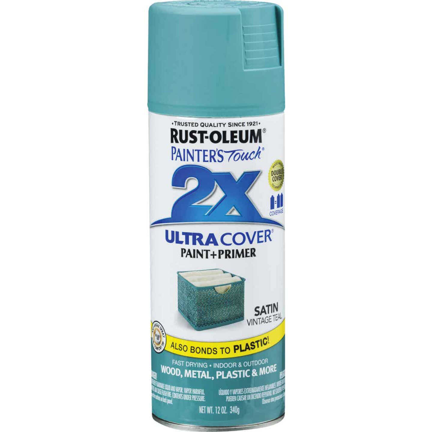 Cheap π Rust-Oleum Painter's Touch 2X Ultra Cover 12 Oz. Satin Paint + Primer Spray Paint, Vintage Teal π 4 Cheap π Rust-Oleum Painter's Touch 2X Ultra Cover 12 Oz. Satin Paint + Primer Spray Paint, Vintage Teal π - Image 2