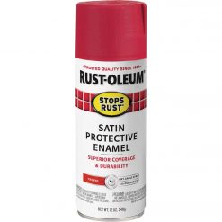 Brand new 🛒 Rust-Oleum Stops Rust 12 Oz. Satin Fire Red Spray Paint Protective Enamel ⌛