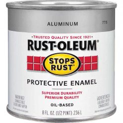 Coupon 🎁 Rust-Oleum Stops Rust Oil Based Gloss Protective Rust Control Enamel, Aluminum, 1/2 Pt. 🥰