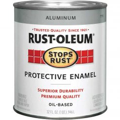 New 🥰 Rust-Oleum Stops Rust Oil Based Gloss Protective Rust Control Enamel, Aluminum, 1 Qt. ✔️