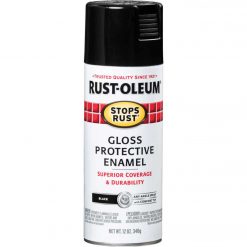Budget 🔔 Rust-Oleum Stops Rust Gloss Black 12 Oz. Anti-Rust Spray Paint ✨