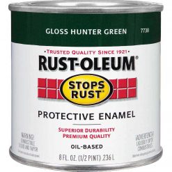 Coupon ✔️ Rust-Oleum Stops Rust Oil Based Gloss Protective Rust Control Enamel, Hunter Green, 1/2 Pt. 🥰