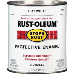 Best deal ❤️ Rust-Oleum Stops Rust Oil Based Flat Protective Rust Control Enamel, White, 1 Qt. ⌛