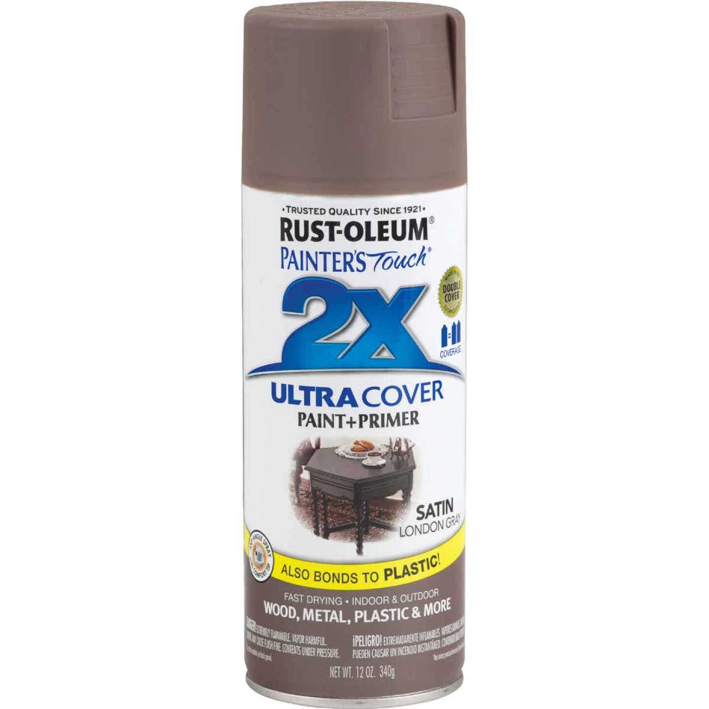 Best Sale ⌛ Rust-Oleum Painter's Touch 2X Ultra Cover 12 Oz. Satin Paint + Primer Spray Paint, London Gray ⌛ 3 Best Sale ⌛ Rust-Oleum Painter's Touch 2X Ultra Cover 12 Oz. Satin Paint + Primer Spray Paint, London Gray ⌛