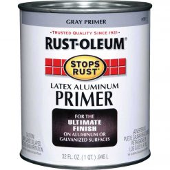 Outlet 🛒 Rust-Oleum Stops Rust Latex Aluminum Primer, Gray, 1 Qt. 💯