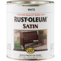 Cheap 🔥 Rust-Oleum Stops Rust Oil Based Satin Protective Rust Control Enamel, White, 1 Qt. 🛒