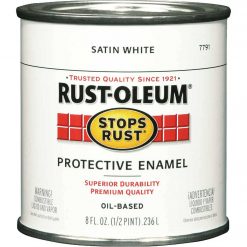 Cheapest ⌛ Rust-Oleum Stops Rust Oil Based Satin Protective Rust Control Enamel, White, 1/2 Pt. 😀