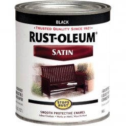 Coupon 👏 Rust-Oleum Stops Rust Oil Based Satin Protective Rust Control Enamel, Black, 1 Qt. 🎁