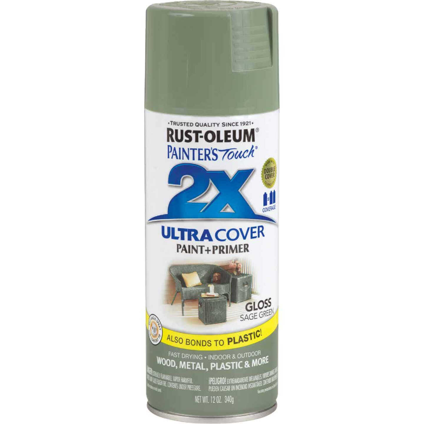 Cheapest π Rust-Oleum Painter's Touch 2X Ultra Cover 12 Oz. Gloss Paint + Primer Spray Paint, Sage Green π 4 Cheapest π Rust-Oleum Painter's Touch 2X Ultra Cover 12 Oz. Gloss Paint + Primer Spray Paint, Sage Green π - Image 2