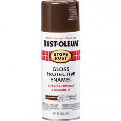 Deals 🎉 Rust-Oleum Stops Rust Leather Brown Gloss 12 Oz. Anti-Rust Spray Paint 🔔