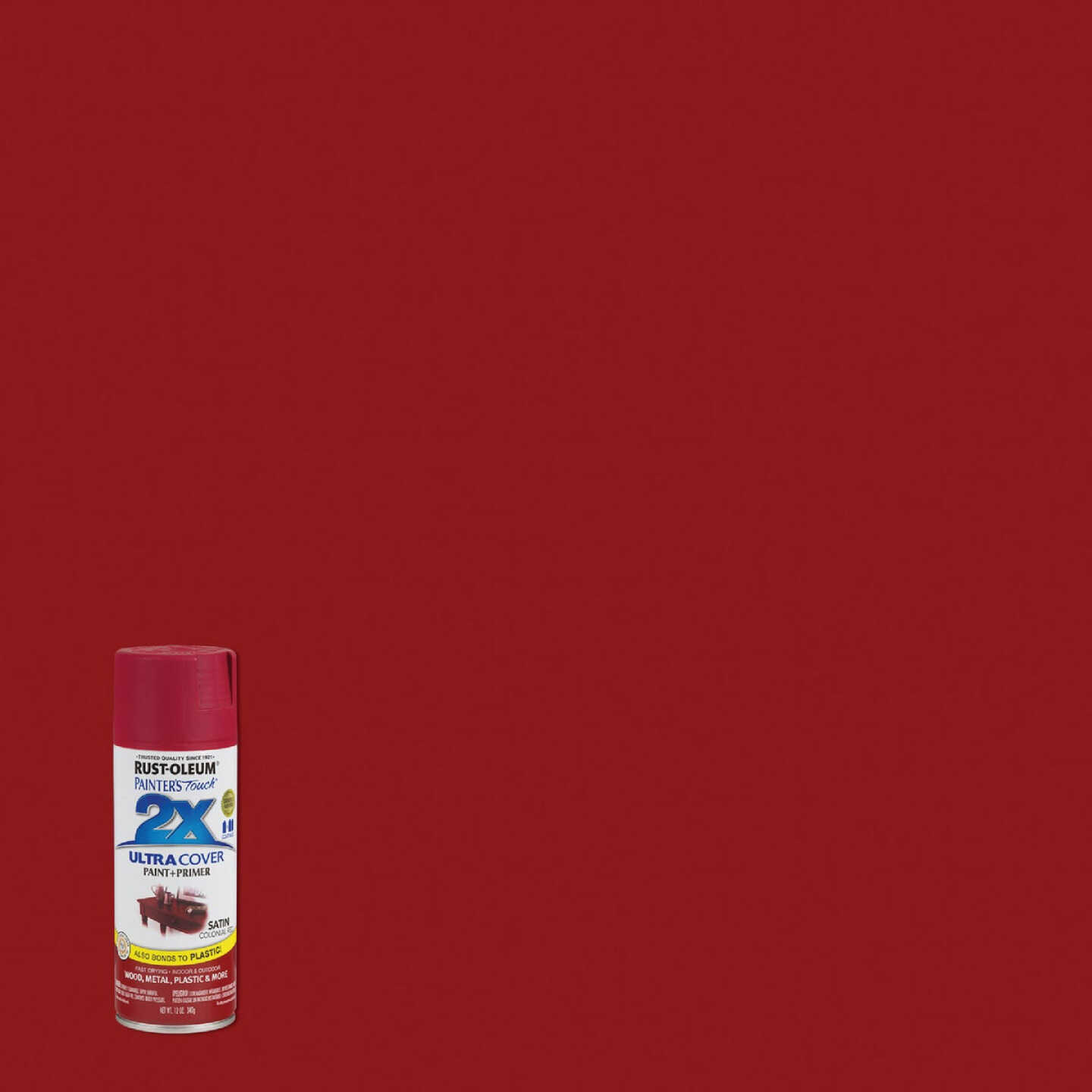 Buy π₯ Rust-Oleum Painter's Touch 2X Ultra Cover 12 Oz. Satin Paint + Primer Spray Paint, Colonial Red π 3 Buy π₯ Rust-Oleum Painter's Touch 2X Ultra Cover 12 Oz. Satin Paint + Primer Spray Paint, Colonial Red π