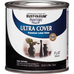Best Sale 🎉 Rust-Oleum Painter's Touch 2X Ultra Cover Premium Latex Paint, Flat Black, 1/2 Pt. 🤩