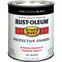 Outlet 🎁 Rust-Oleum Stops Rust Oil Based Semi-Gloss Protective Rust Control Enamel, Black, 1 Qt. 🔥