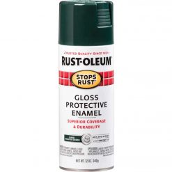 Best Pirce 😍 Rust-Oleum Stops Rust Dark Hunter Green Gloss 12 Oz. Anti-Rust Spray Paint 🧨